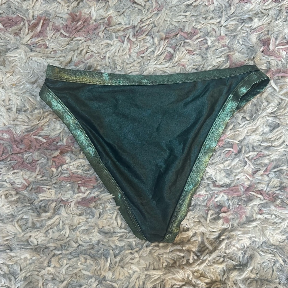 Solid & Striped Scottie Green Shiny Bikini Bottom… - image 3